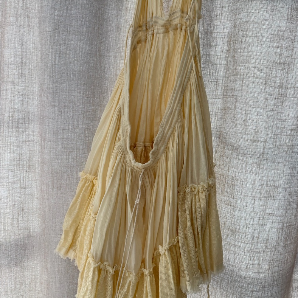 Free People L pale yellow 100 degree  Dress - Picture 2 of 4